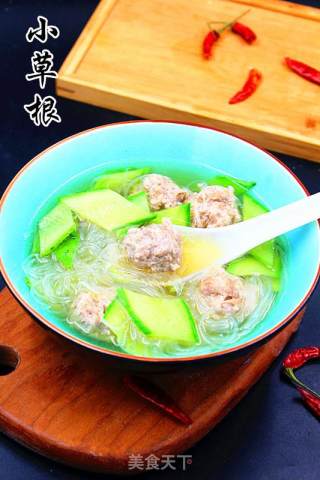 瓜片粉丝肉丸汤的做法步骤：10