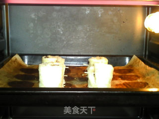 核桃葡萄干肉桂土司卷的做法步骤：16