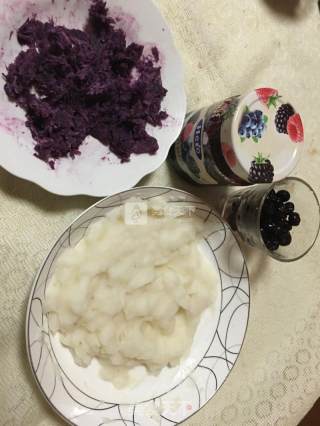 蓝莓紫薯奶山药的做法步骤：4