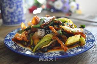 青蒜回锅肉的做法步骤：8