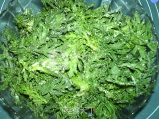 粉蒸茼蒿的做法步骤：7