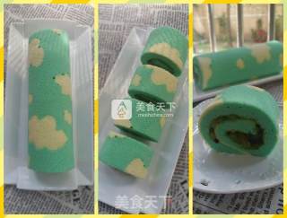 云朵彩绘蛋糕卷的做法步骤：5