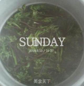 贵州蕨菜炒肉的做法步骤：2