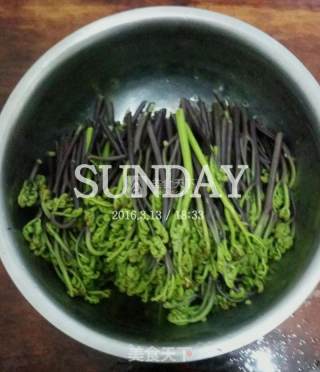 贵州蕨菜炒肉的做法步骤：4