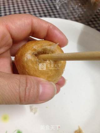 油面筋酿肉的做法步骤：6