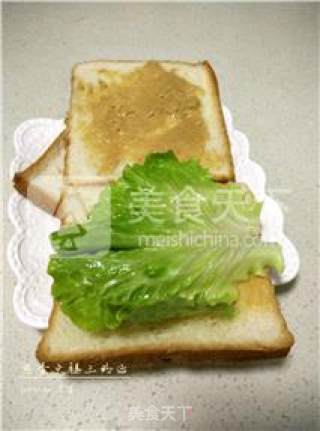 【十分钟营养早餐】煎蛋火腿三明治的做法步骤：7