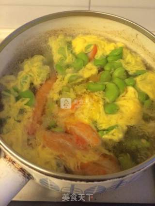 蟹肉蚕豆蛋汤的做法步骤：3