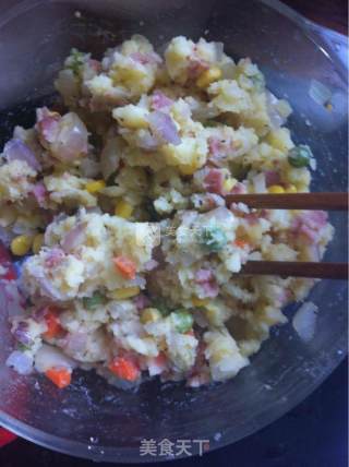 杂蔬土豆泥饼的做法步骤：6