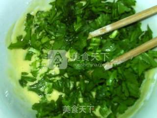 茼蒿饼的做法步骤：7
