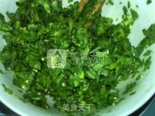 茼蒿饼的做法步骤：9
