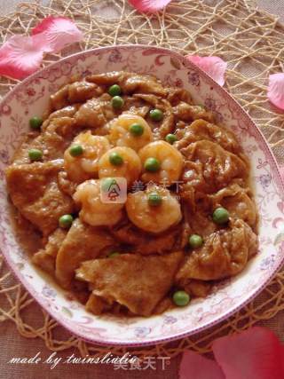 传统津味菜虾仁独面筋的做法步骤：14