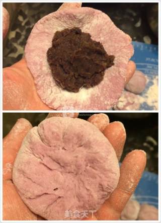奶香紫薯豆沙包的做法步骤：17