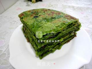 菠菜汁葱花油渣饼的做法步骤：12