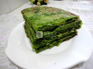 菠菜汁葱花油渣饼的做法步骤：13