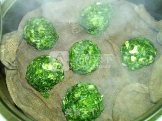 蒸茼蒿丸子的做法步骤：11
