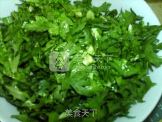 茼蒿蛋糊饼的做法步骤：2