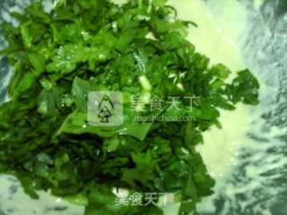 茼蒿蛋糊饼的做法步骤：7
