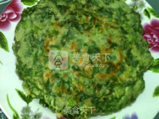 茼蒿蛋糊饼的做法步骤：13