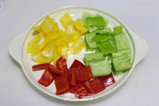 彩椒牛肉粒的做法步骤：6