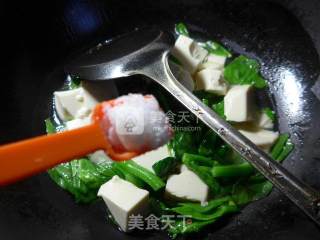 菜芯煮豆腐的做法步骤：5
