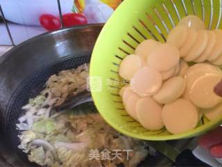 白菜肉丝汤年糕的做法步骤：6