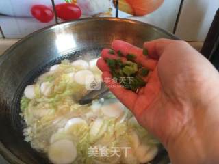 白菜肉丝汤年糕的做法步骤：9