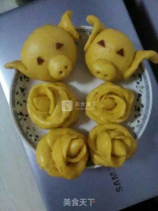 南瓜动物馒头的做法步骤：4