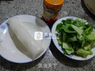 牛肉酱菜芯炒年糕的做法步骤：1