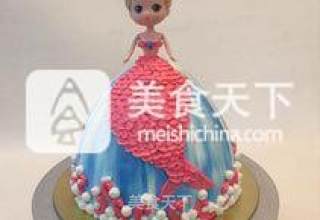 【美人鱼芭比蛋糕】的做法步骤：8
