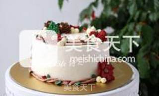 【圣诞蛋糕】---韩式裱花蛋糕三的做法步骤：16