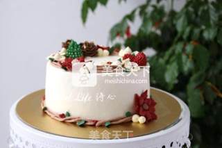 【圣诞蛋糕】---韩式裱花蛋糕三的做法步骤：17