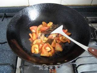 鲜虾茄汁拉条子——刀削面的华丽丽转身的做法步骤：8