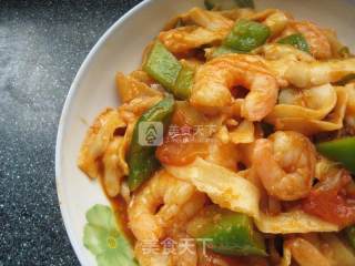 鲜虾茄汁拉条子——刀削面的华丽丽转身的做法步骤：17