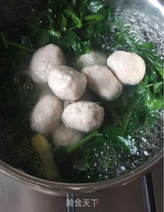西洋菜肉丸汤的做法步骤：4