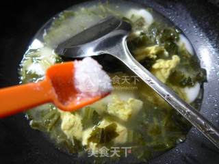 鸡蛋雪菜年糕汤的做法步骤：10