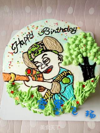 光头强生日蛋糕的做法步骤：16