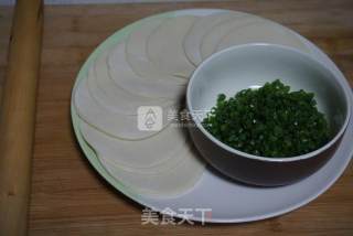 巧用饺子皮做葱油饼的做法步骤：1