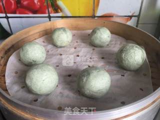咸蛋黄肉松青团的做法步骤：15