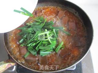 韭菜鸭血魔芋粉的做法步骤：10