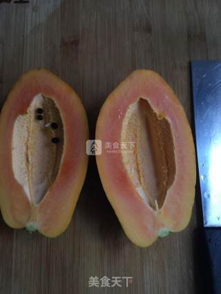 野米花胶炖木瓜的做法步骤：5