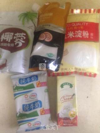牛奶椰丝小方的做法步骤：1