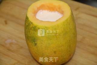 牛奶木瓜布丁的做法步骤：4