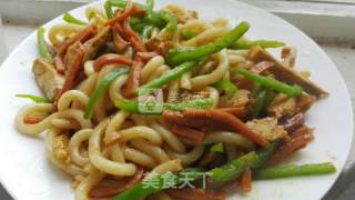 三丝炒乌冬的做法步骤：12