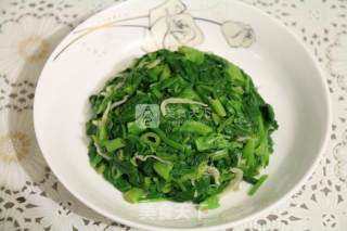 菠菜银鱼干的做法步骤：5