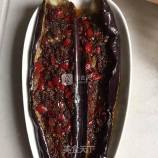 微波炉烤孜然剁椒茄子的做法步骤：7