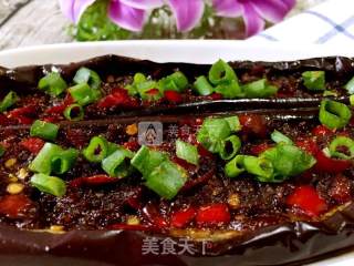 微波炉烤孜然剁椒茄子的做法步骤：9