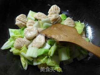 白菜炒燕麦疙瘩片的做法步骤：8
