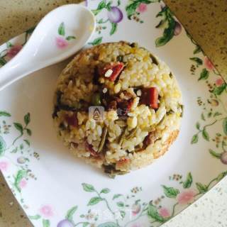 腊肉豌豆红薯焖饭的做法步骤：18