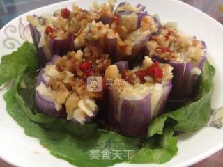 花刀蒜蓉茄子的做法步骤：3