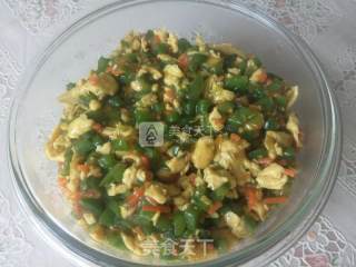 家常青椒鸡蛋打卤面的做法步骤：6